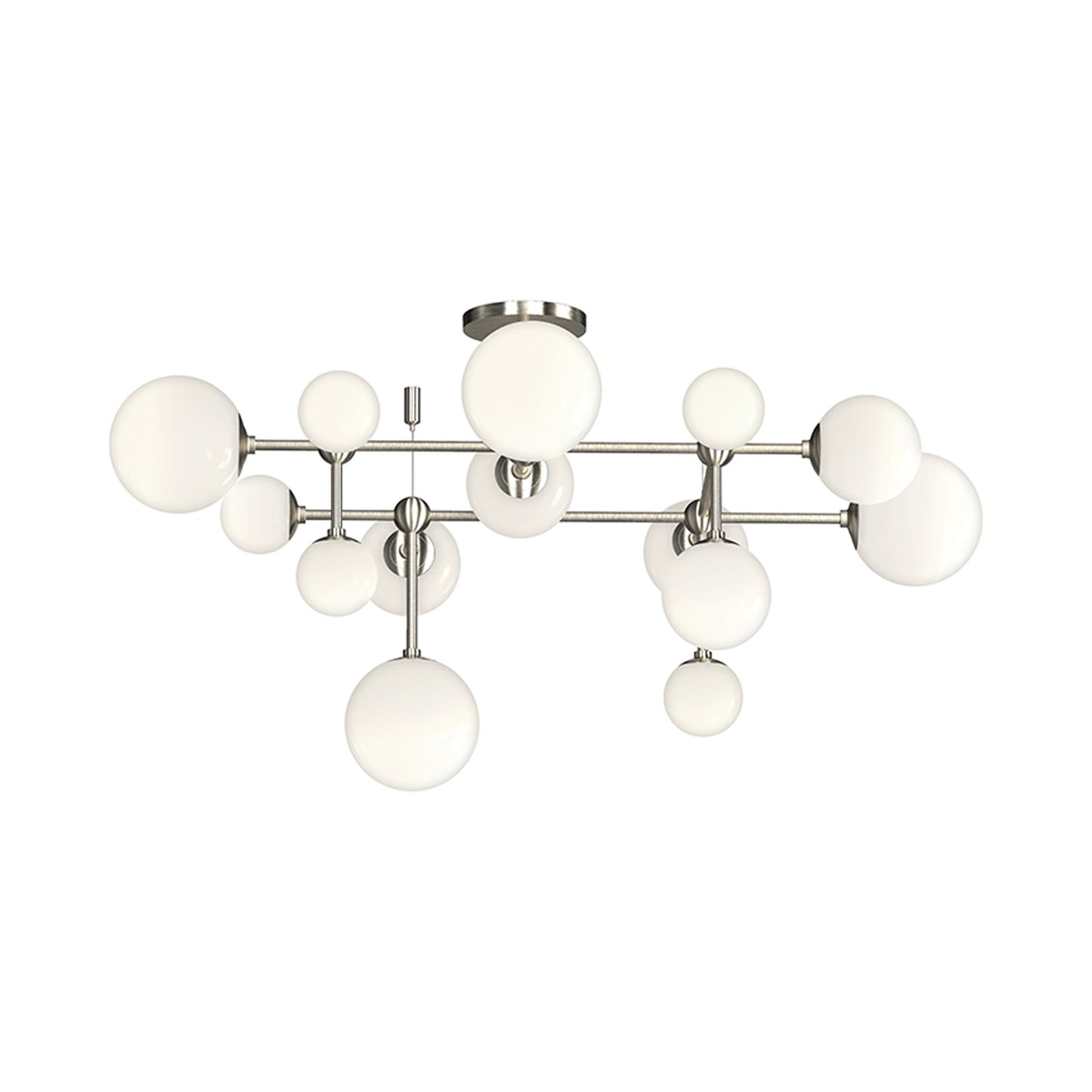Sabon™ LED Semi Flush Mount Ceiling Light in Satin Nickel.