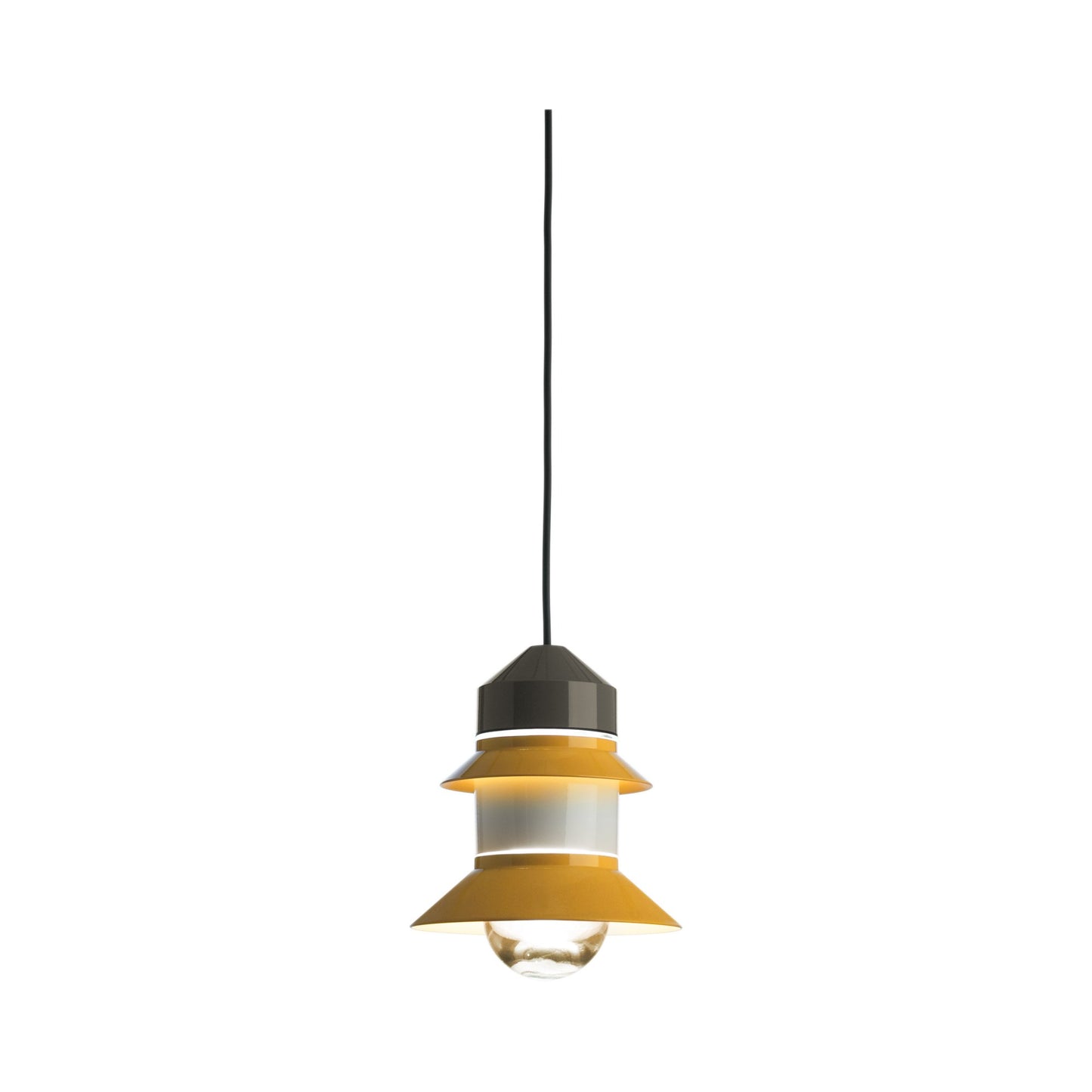 Santorini Outdoor Pendant Light in Mustard.