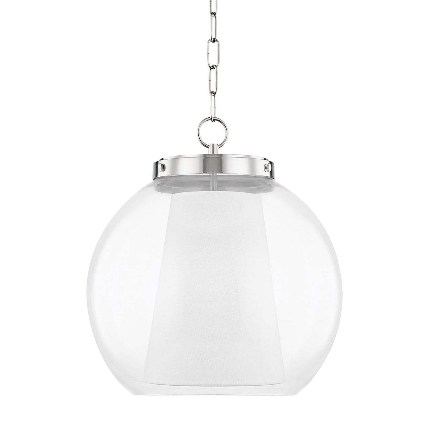 Sasha LED Pendant Light in Polished Nickel (Large).