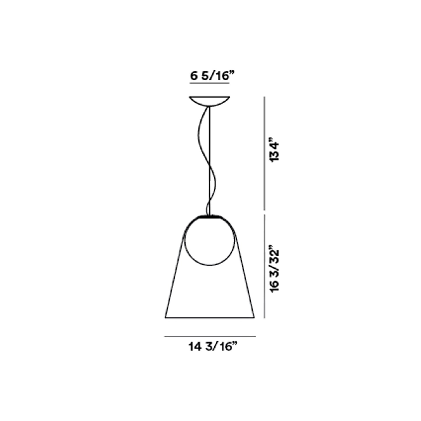 Satellight Pendant Light - line drawing.