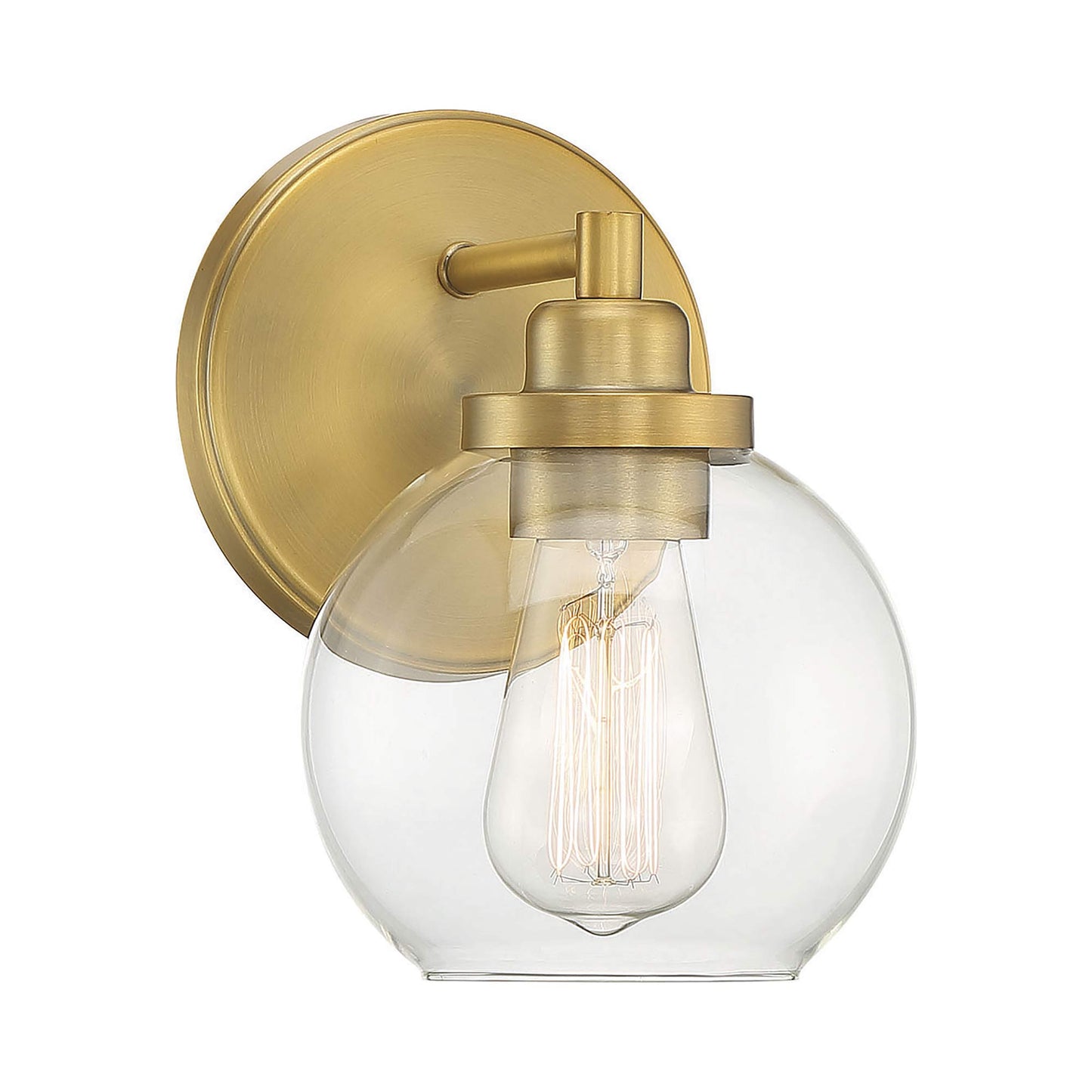 Carson Bath Wall Light in Warm Brass.