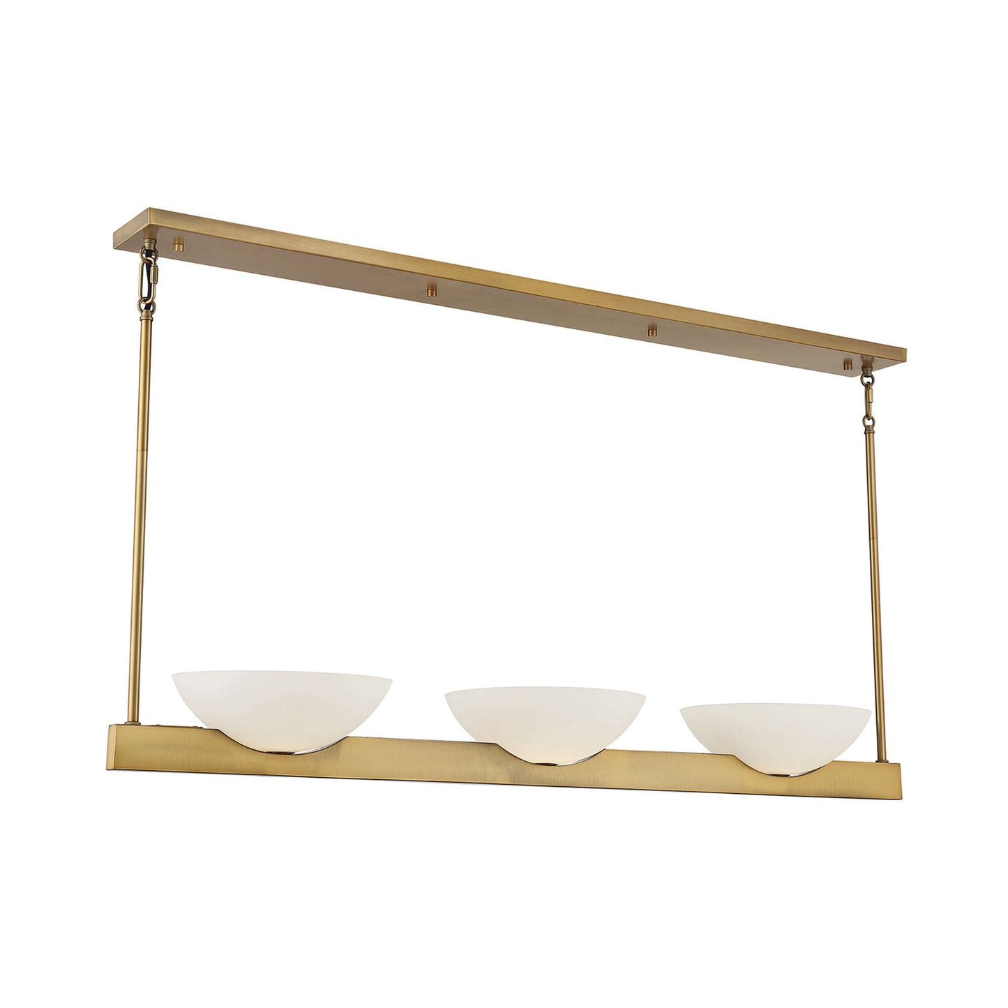 Fallon Linear Pendant Light in Warm Brass.