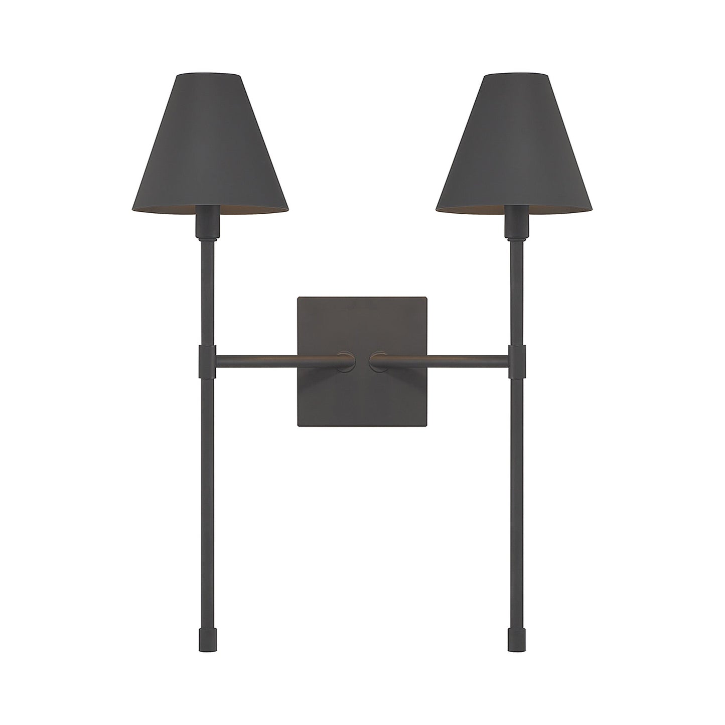 Jefferson Double Wall Light in Matte Black.