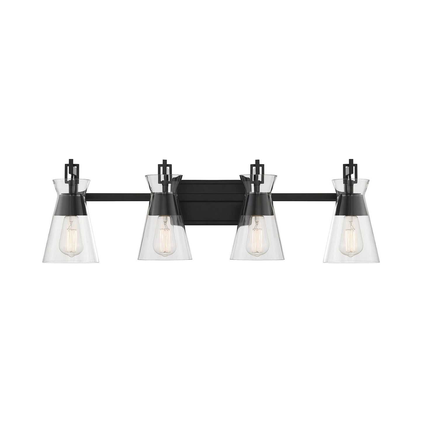 Lakewood Vanity Wall Light in Matte Black (4-Light).