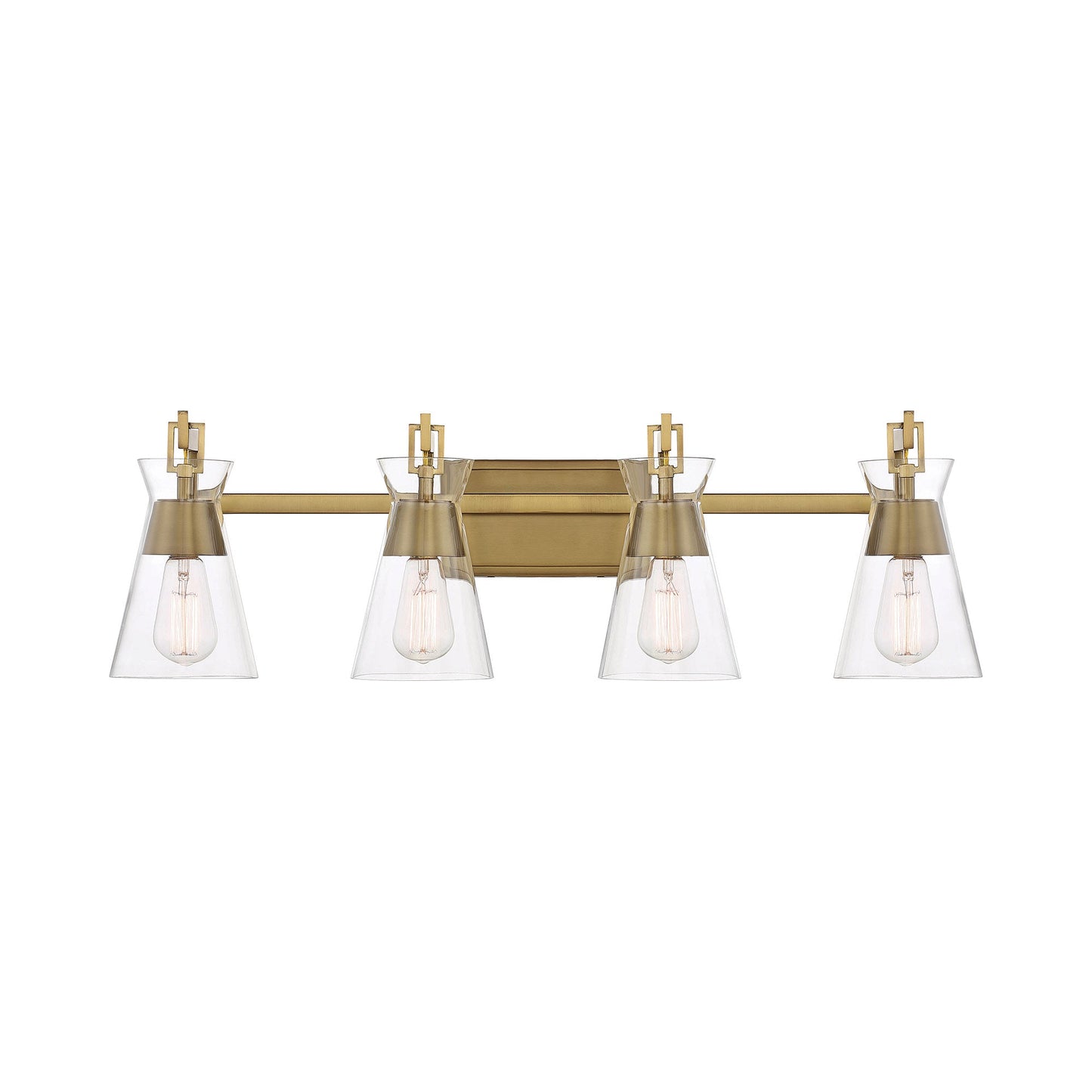 Lakewood Vanity Wall Light in Warm Brass (4-Light).