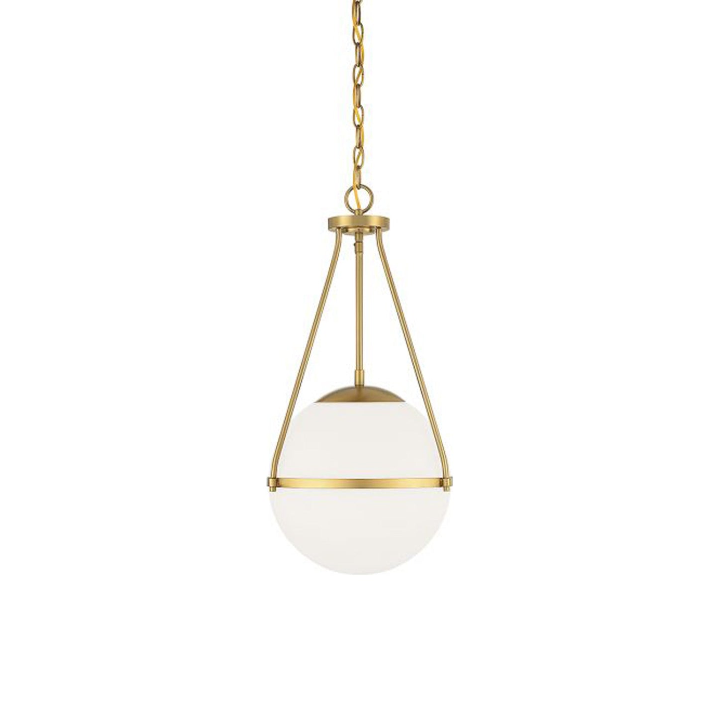 Meridian M7025 Pendant Light in Natural Brass.
