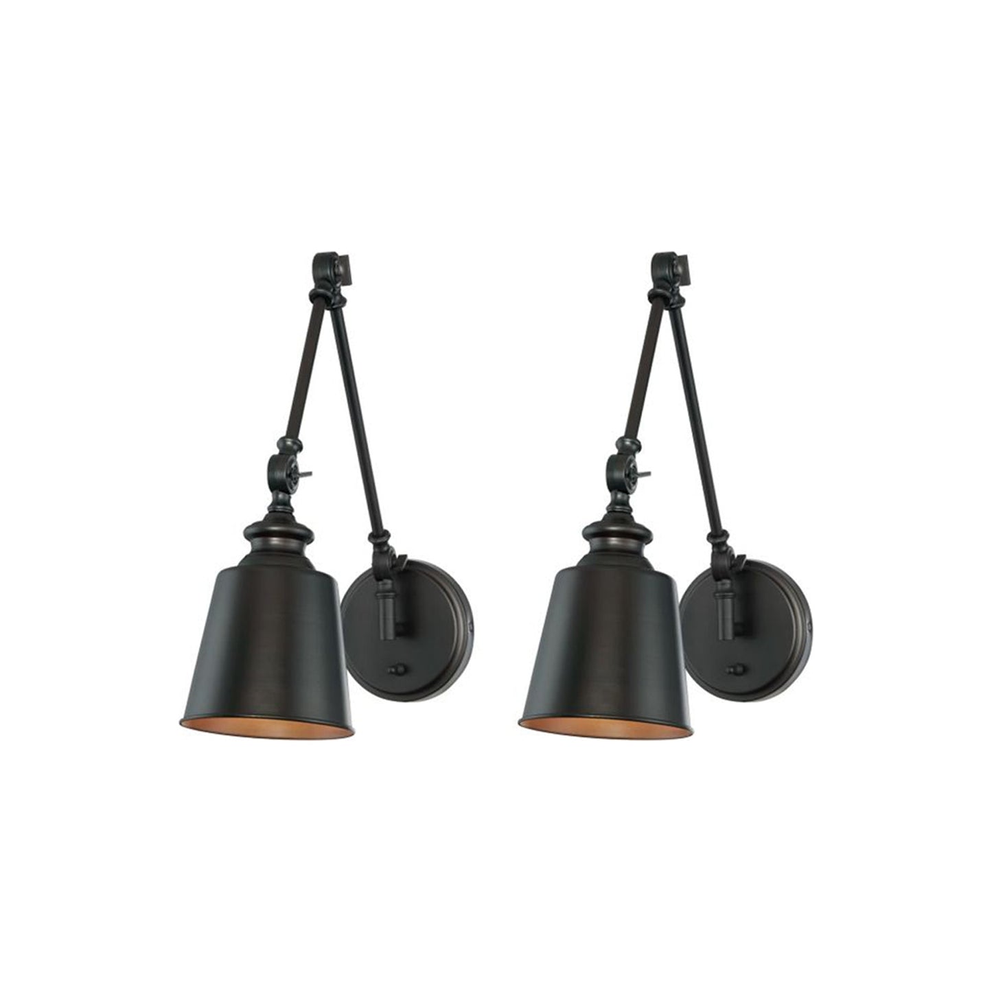 Meridian M90089 Adjustable Wall Light - Set of 2 in Oil Rubbed Bronze.