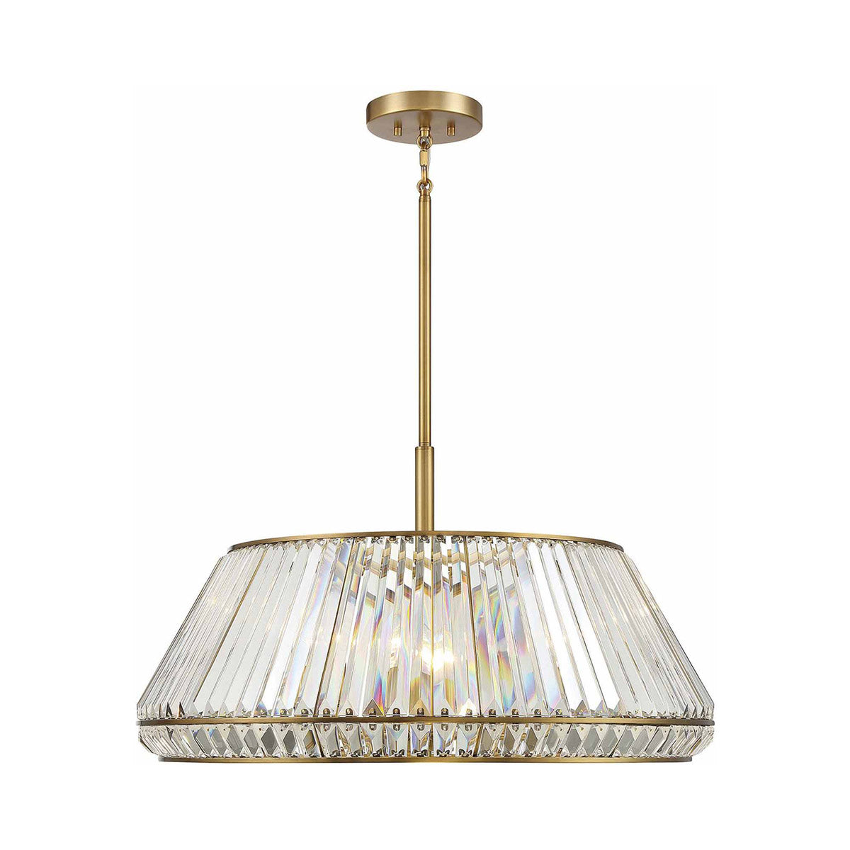 Pyramid Pendant Light in Warm Brass.