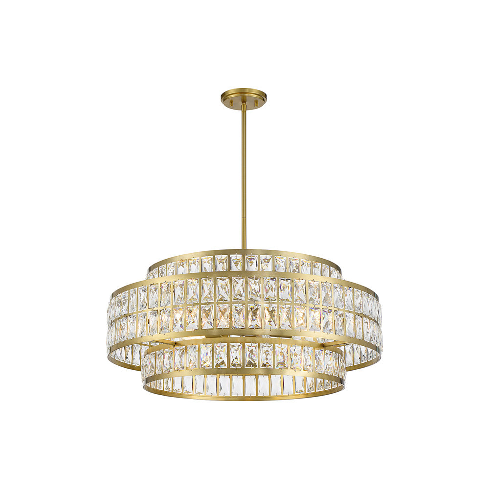 Renzo Pendant Light in Warm Brass (6-Light).