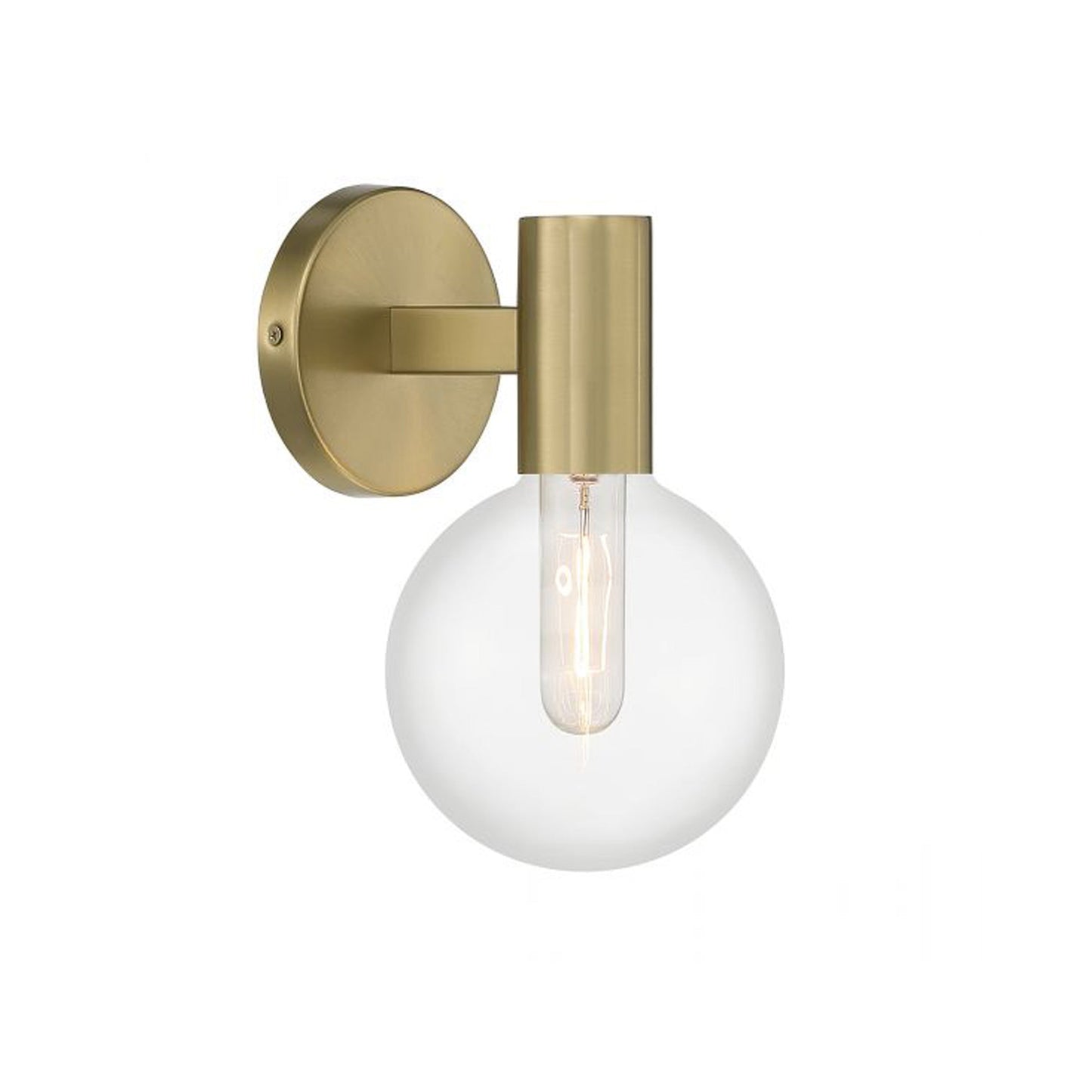 Wright Bath Wall Light in Warm Brass.