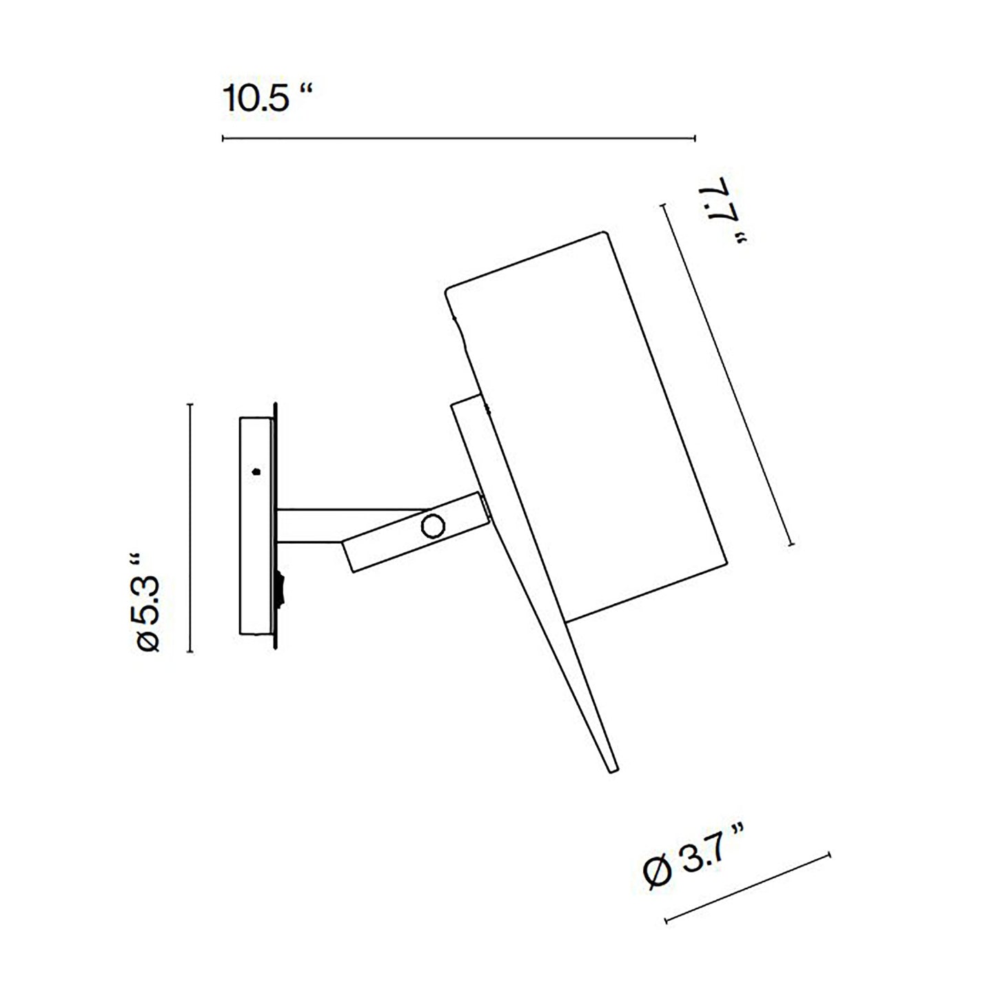 Scantling Wall Light - line drawing.