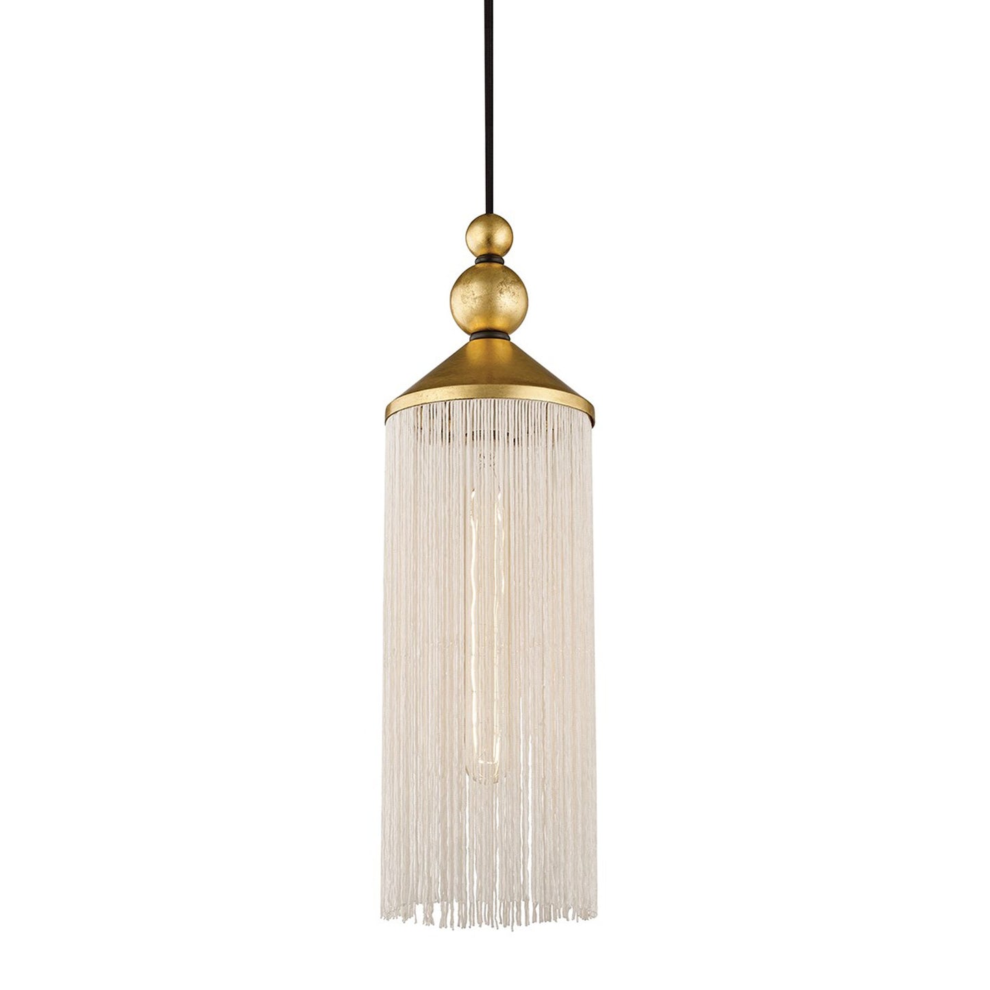 Scarlett Pendant Light in Gold Leaf / White.