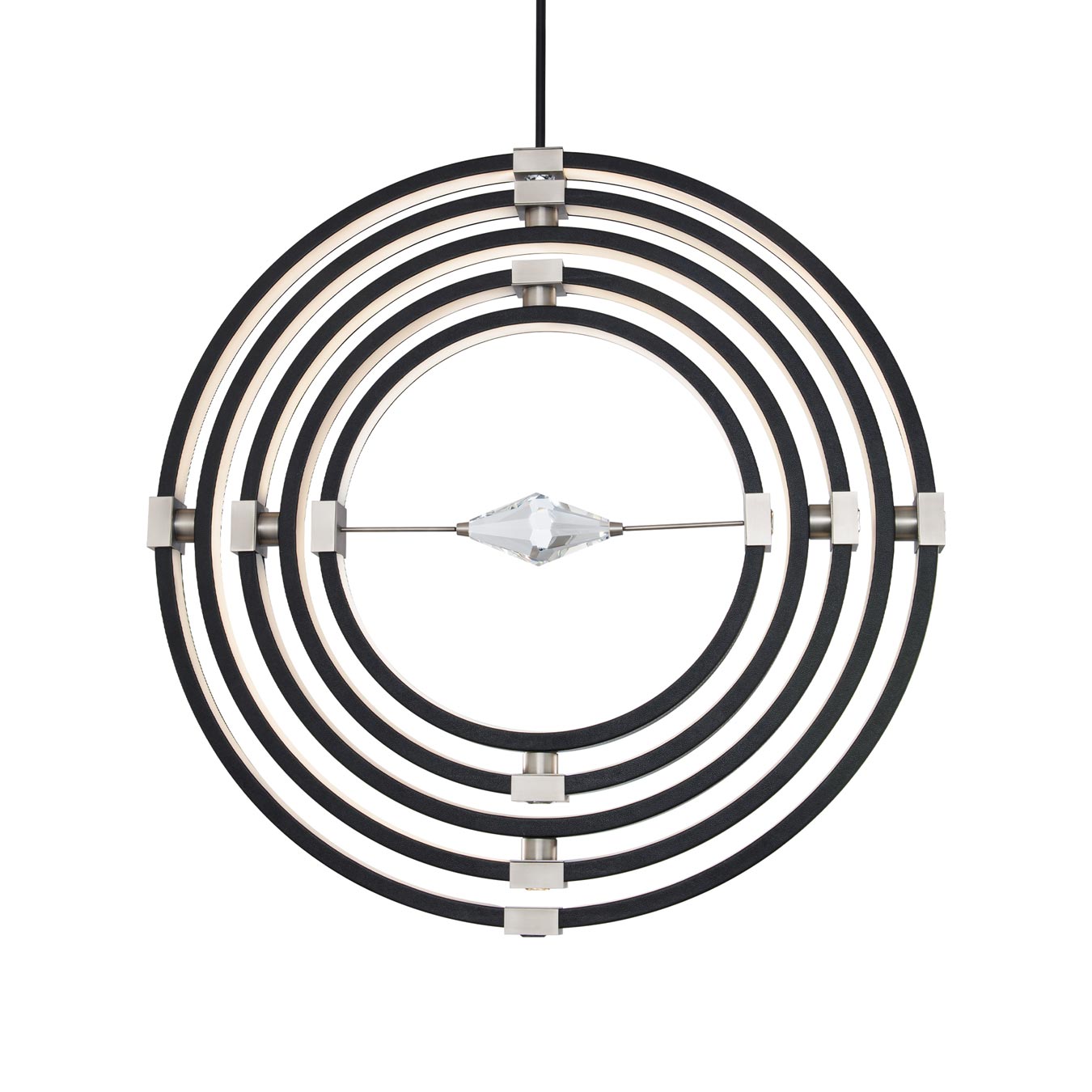 Atomic LED Pendant Light in Brushed Nickel.