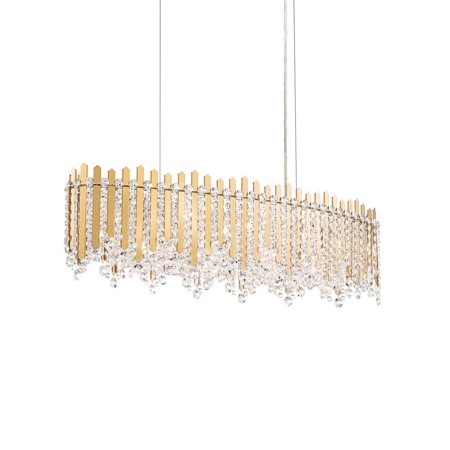 Chatter Linear Pendant Light in Gold Mirror (12-Light).