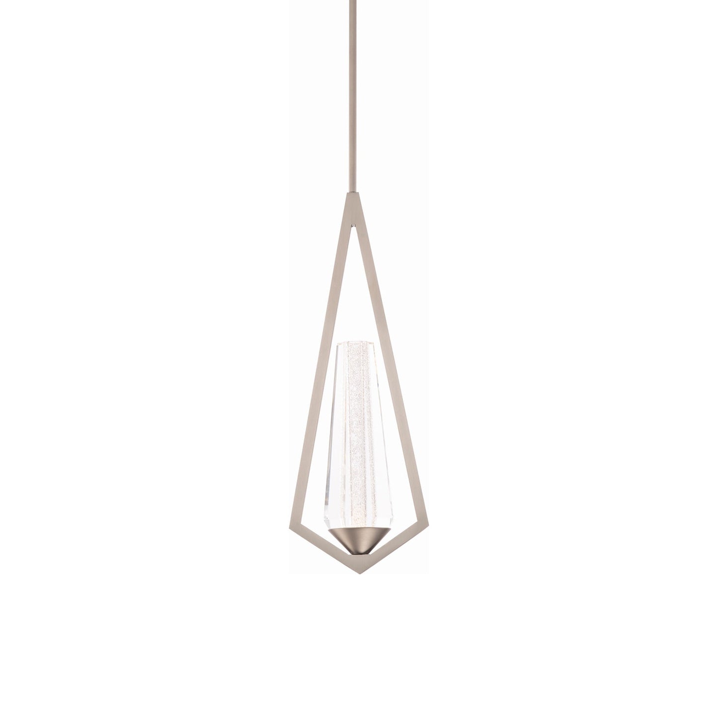 Devotion LED Mini Pendant Light in Satin Nickel.