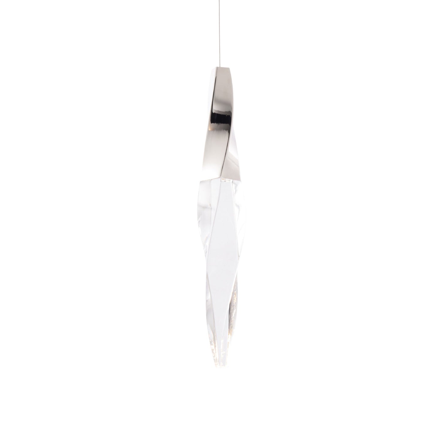 Kindjal LED Mini Pendant Light in Polished Nickel (Large).