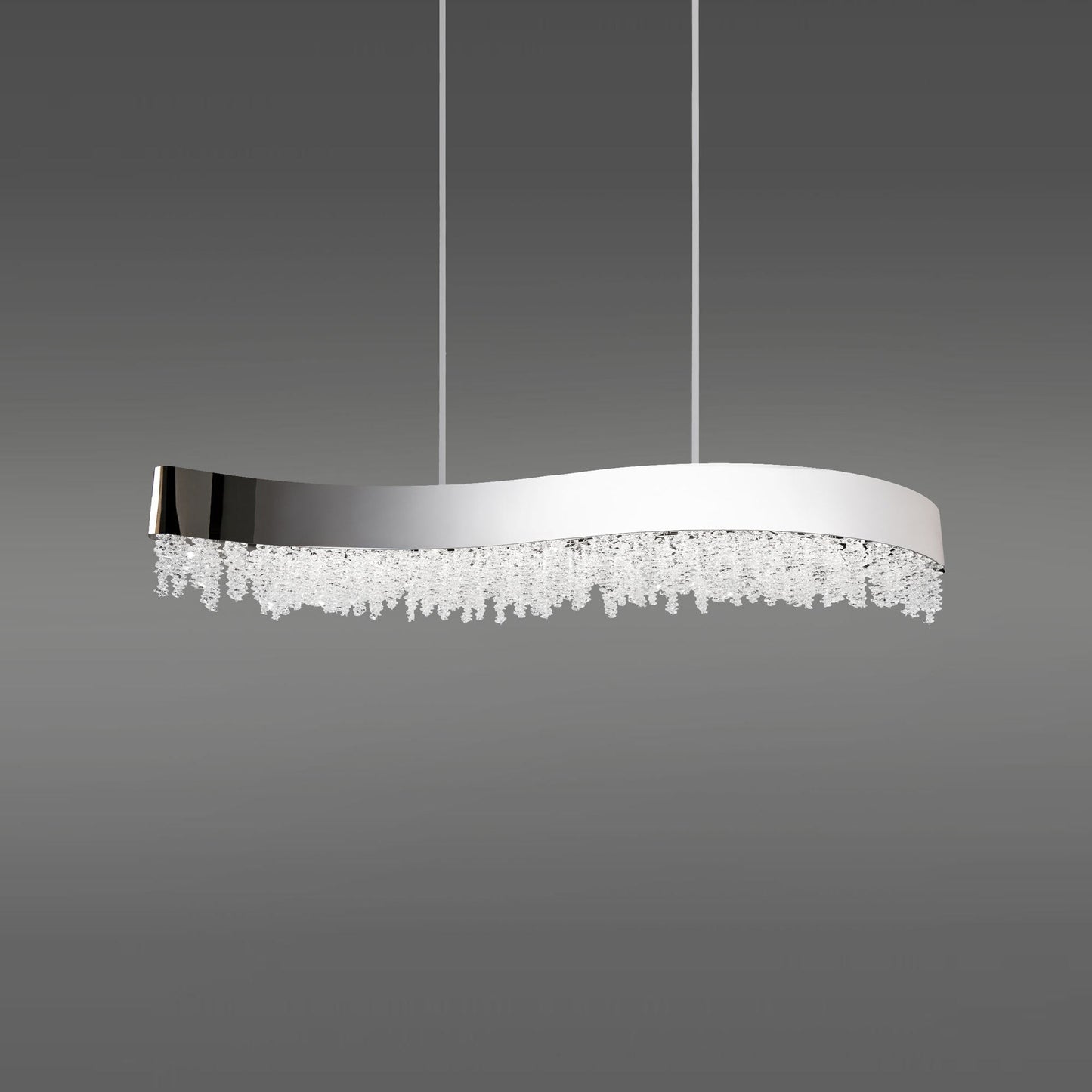 Soleil Linear LED Pendant Light in Polish Nikel.