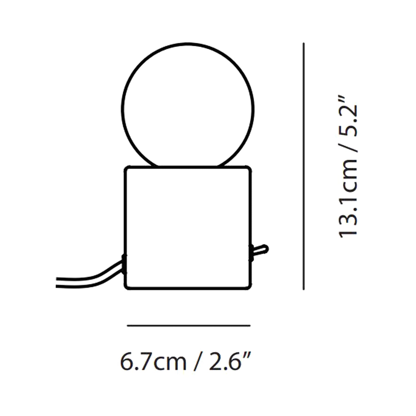 Castle Muse LED Table Lamp - line drawing.