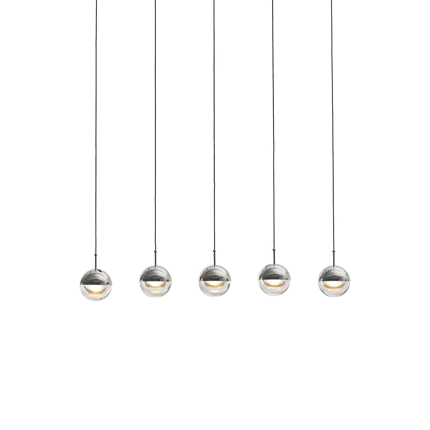 Dora LED Linear Pendant Light in Chrome.
