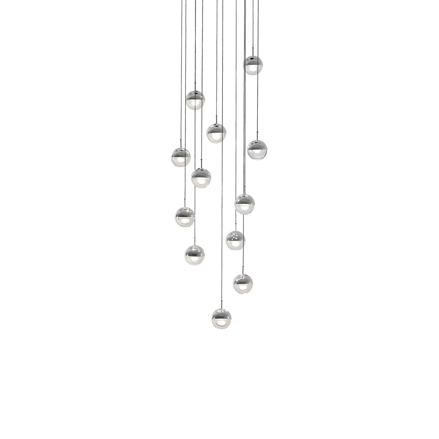 Dora LED Multi Light Pendant Light in Chrome (12-Light).
