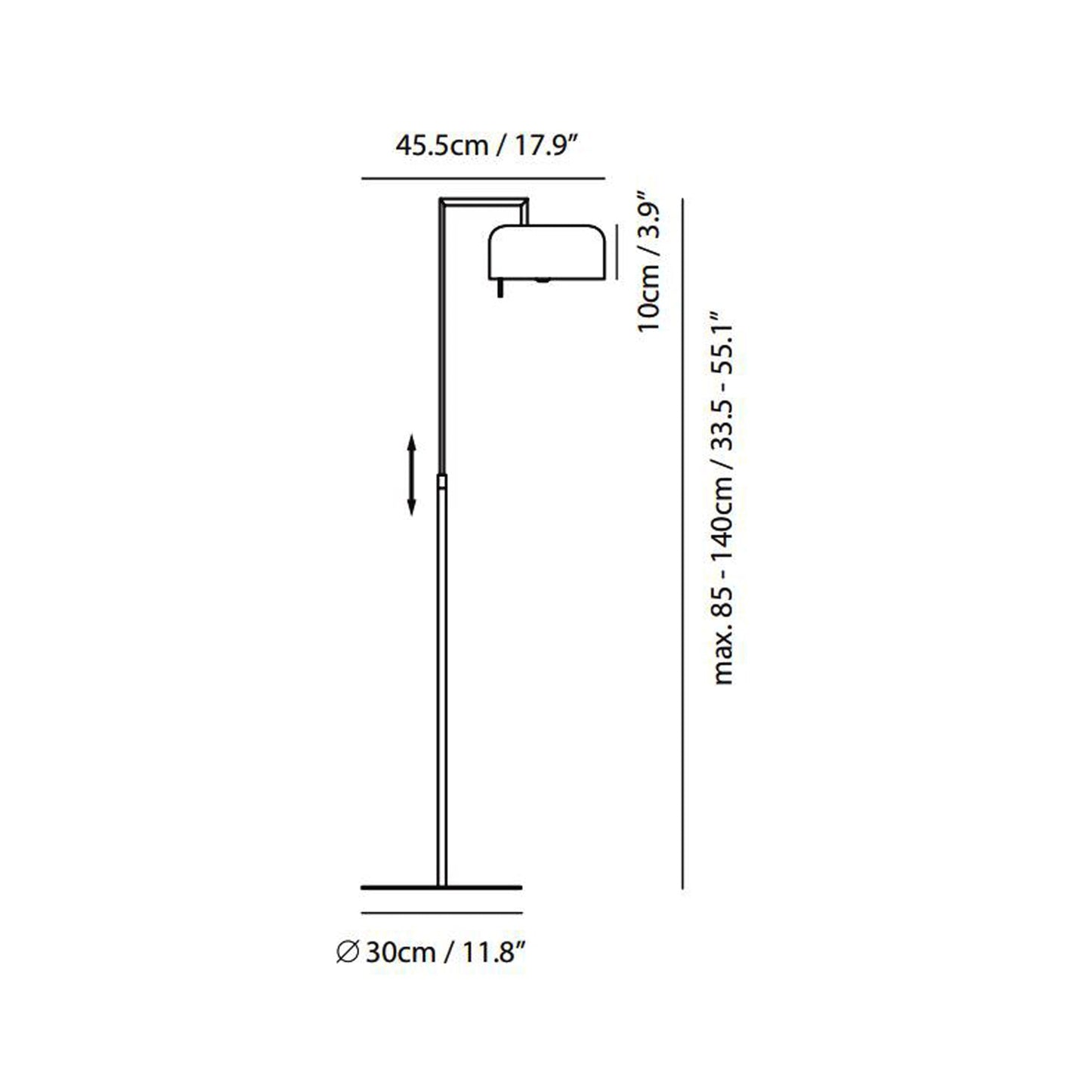 Lalu Floor Lamp - line drawing.