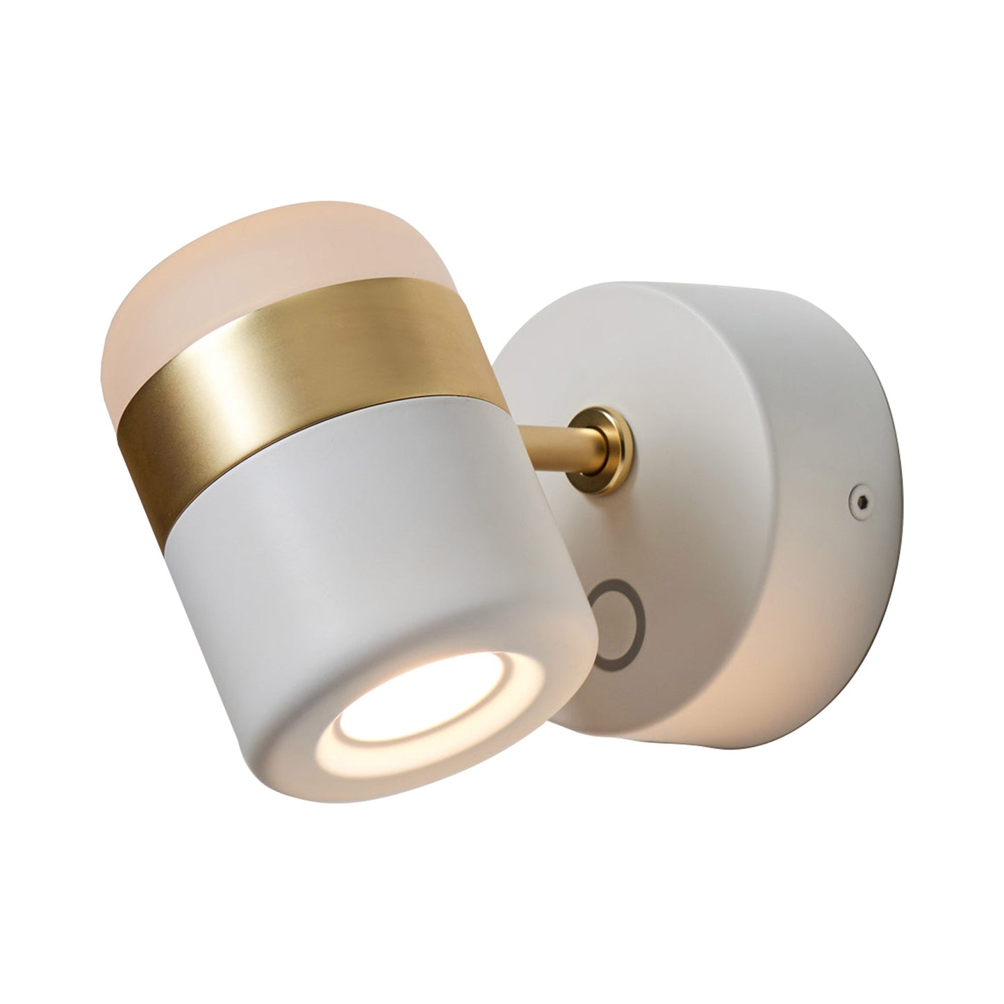 Ling LED Wall Light in White/Matte Brass.