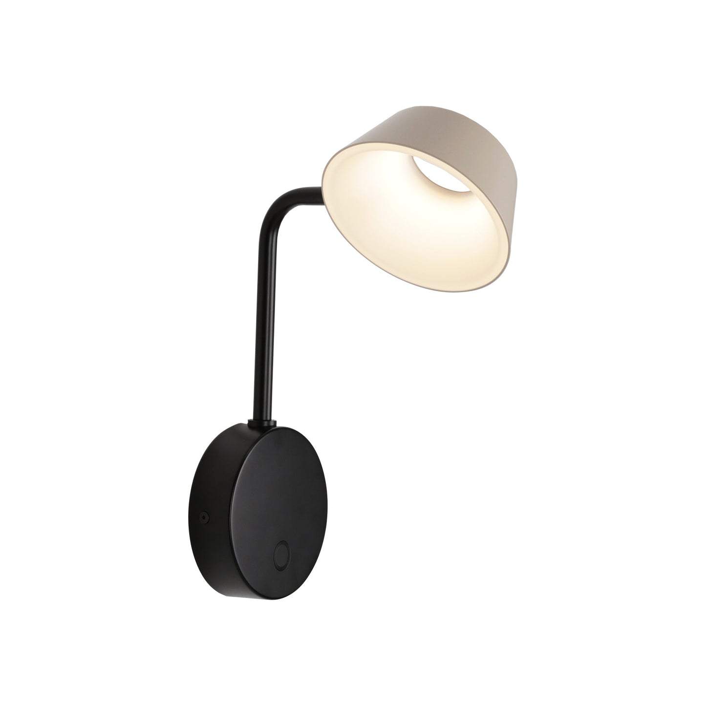 OLO LED Arm Wall Light in Black/Oatmeal.