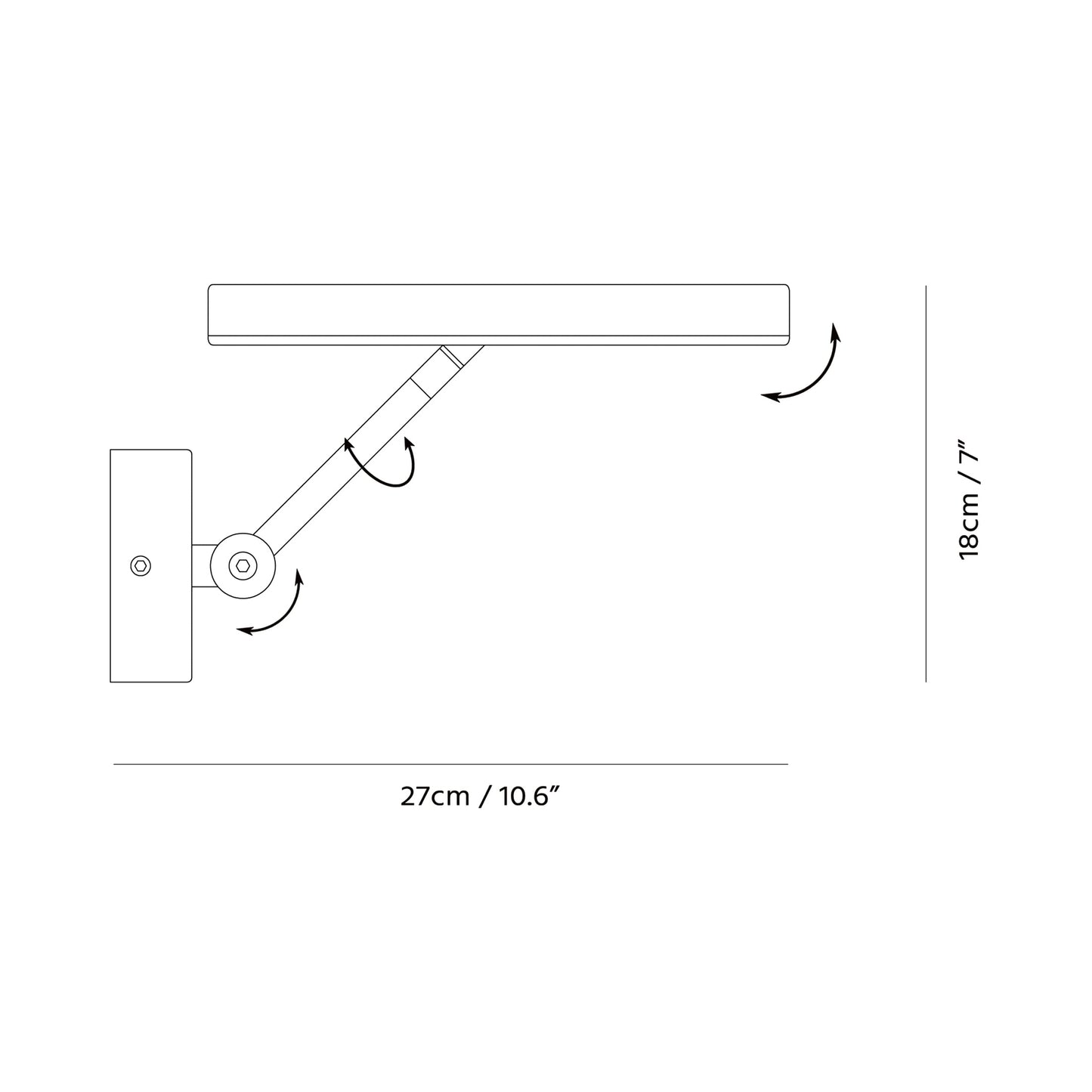 SOL LED Wall Light - line drawing.
