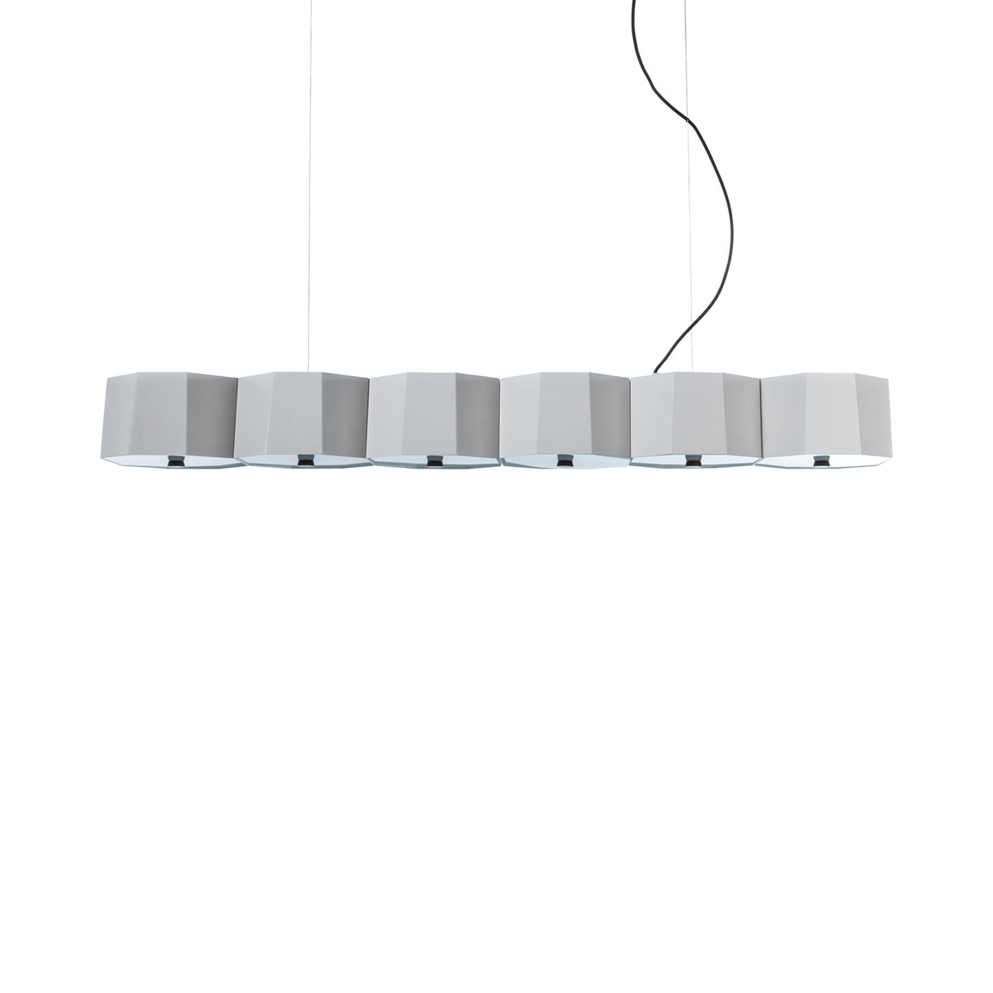 Zhe Linear Pendant Light in White (6-Light).