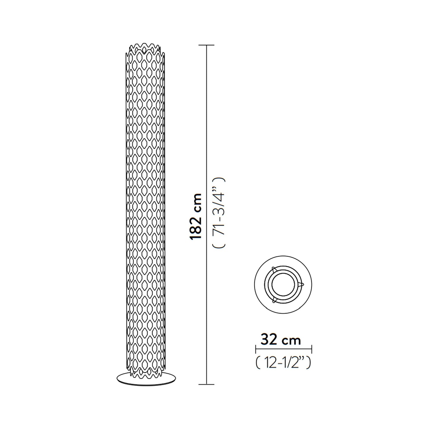 Charlotte Floor Lamp - line drawing.