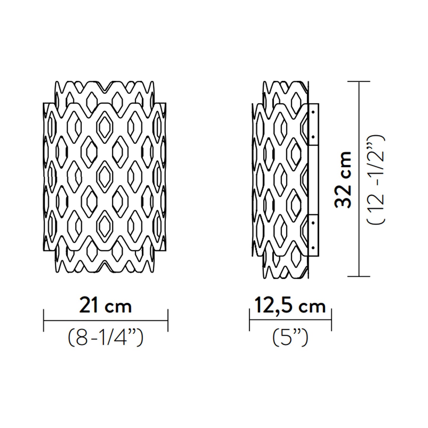Charlotte Wall Light - line drawing.
