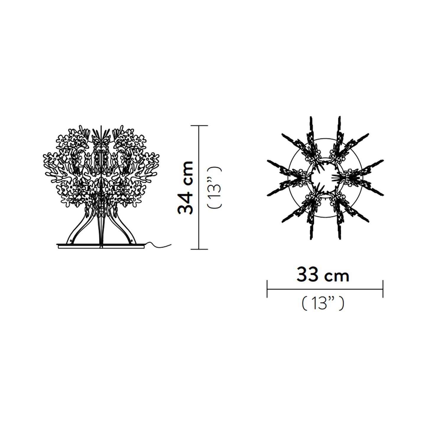 Fiorella Table Lamp - line drawing.