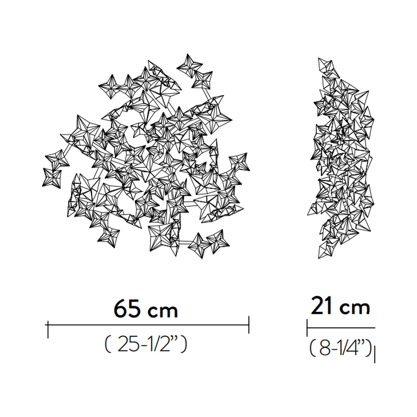 Hanami Ceiling / Wall Light - line drawing.