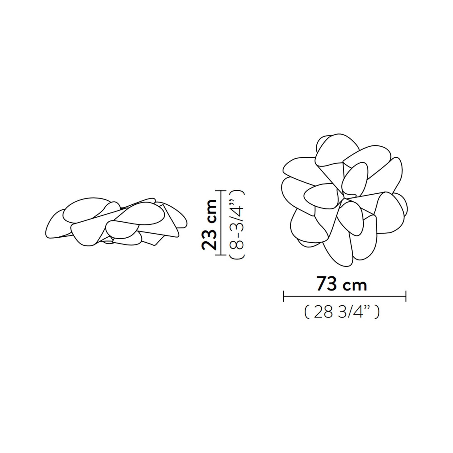 La Belle Étoile LED Ceiling / Wall Light - line drawing.