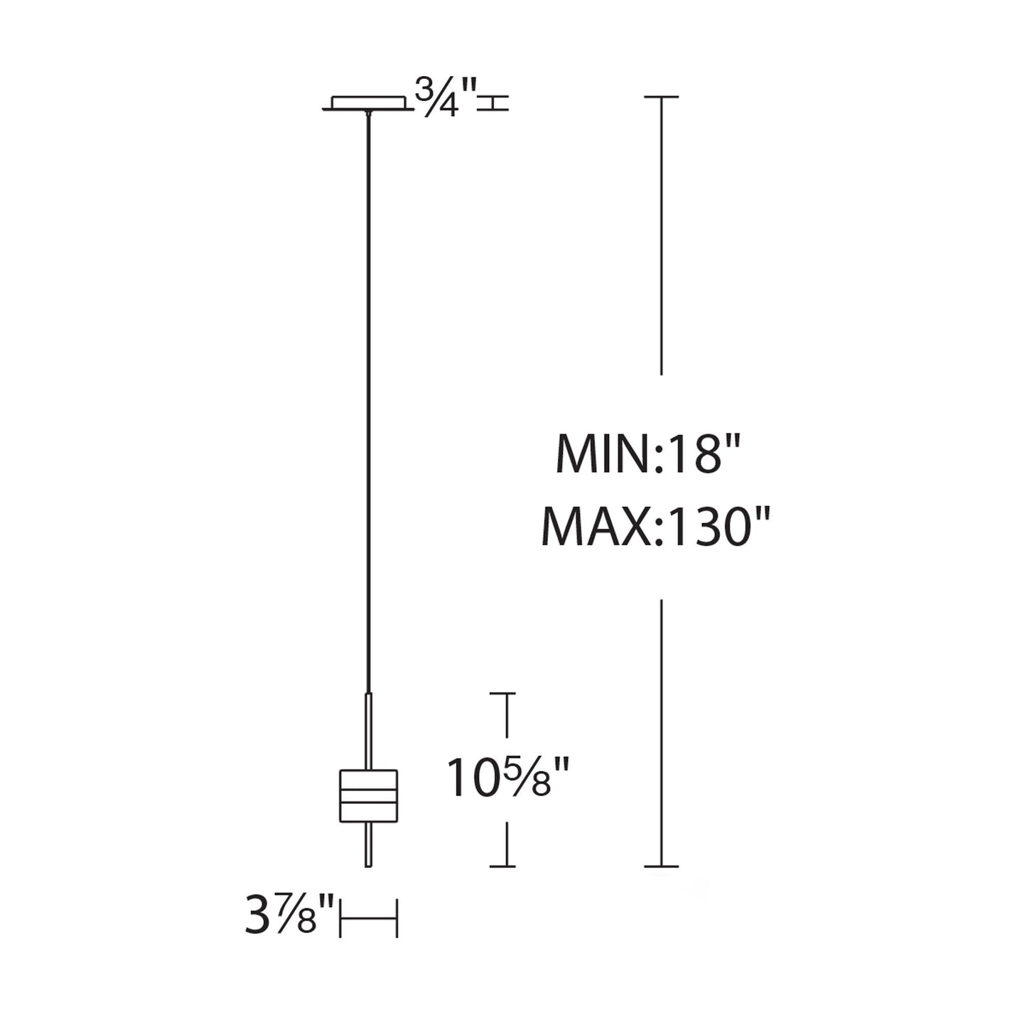 Smore LED Mini Pendant Light - line drawing.