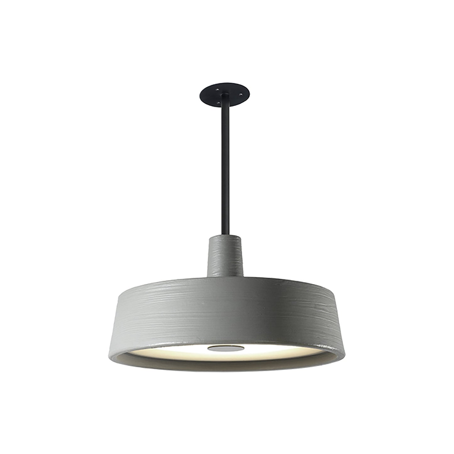 Soho Outdoor LED Fixed Flush Mount Ceiling Light in Stone Grey.
