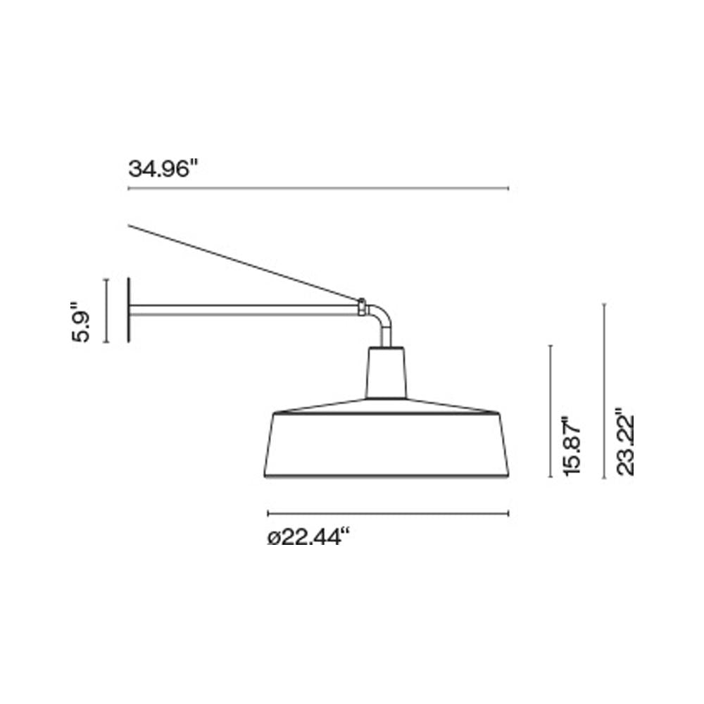 Soho Outdoor LED Wall Light - line drawing.