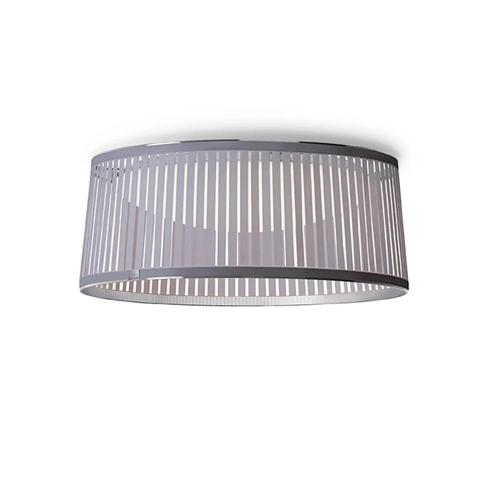 Solis LED Drum Semi Flush Mount Ceiling Light in Silver (Small).