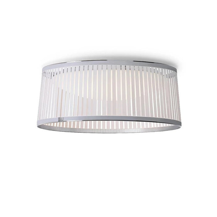Solis LED Drum Semi Flush Mount Ceiling Light in White (Small).