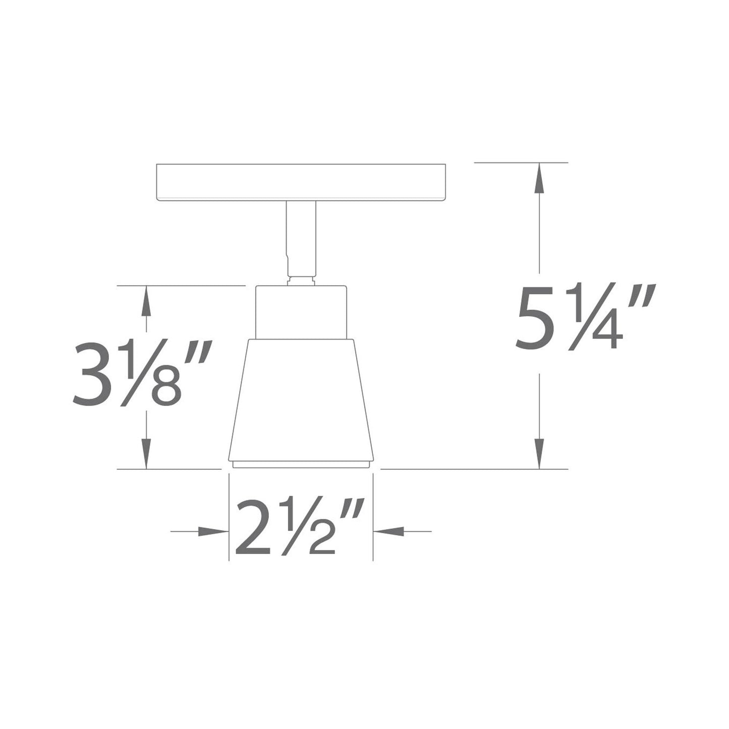 Solo LED Monopoint Spot Light - line drawing.