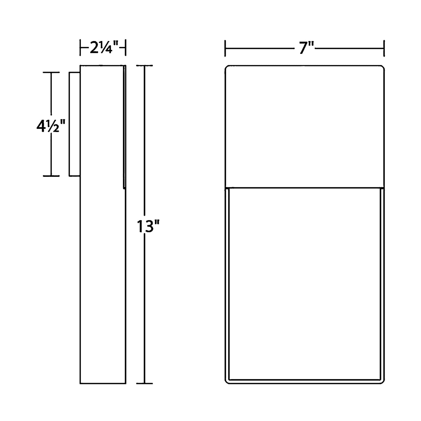 Light Frames™ Downlight Outdoor LED Wall Light - line drawing.