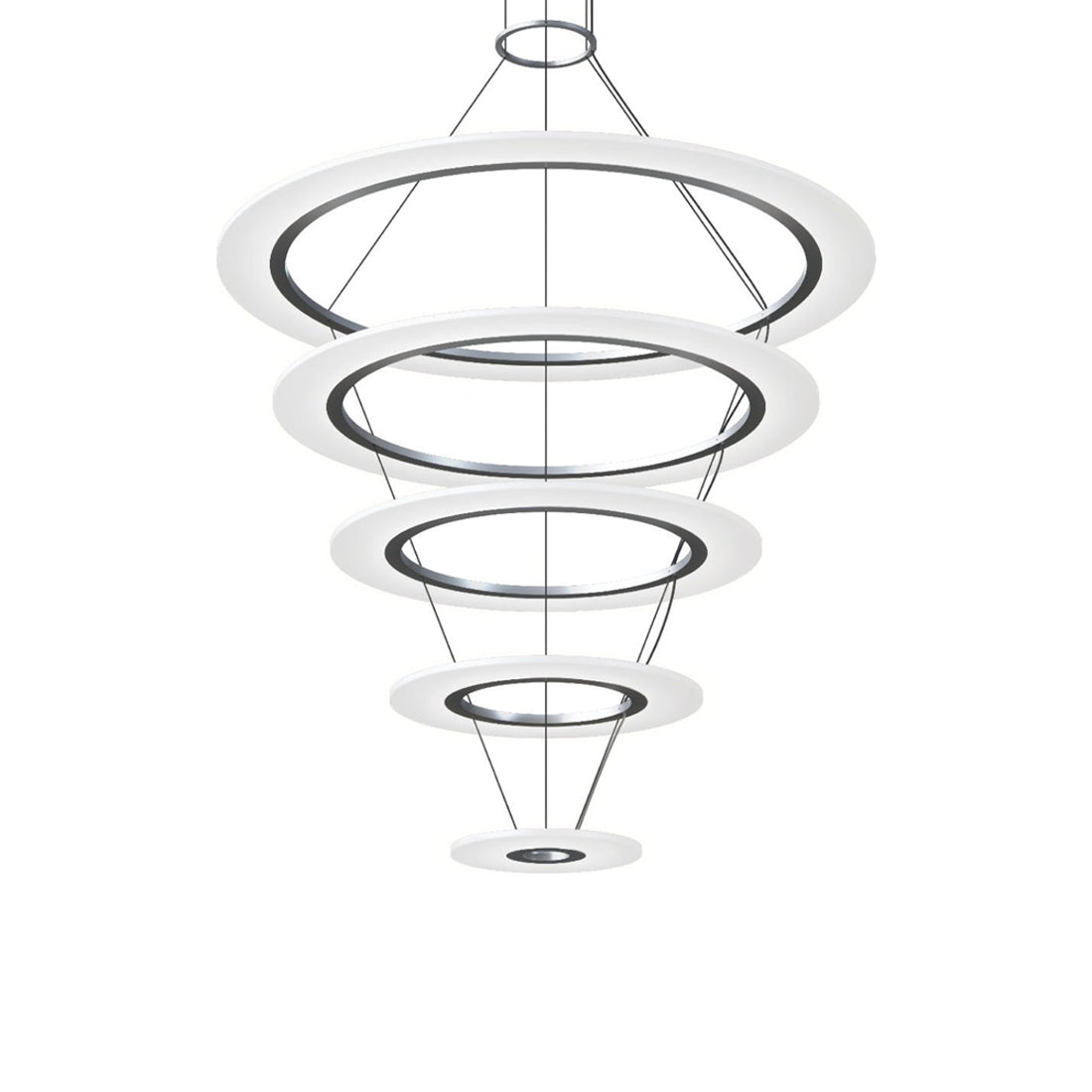 Arctic Rings™ Multi Tier LED Pendant Light in Bright Satin Aluminum.