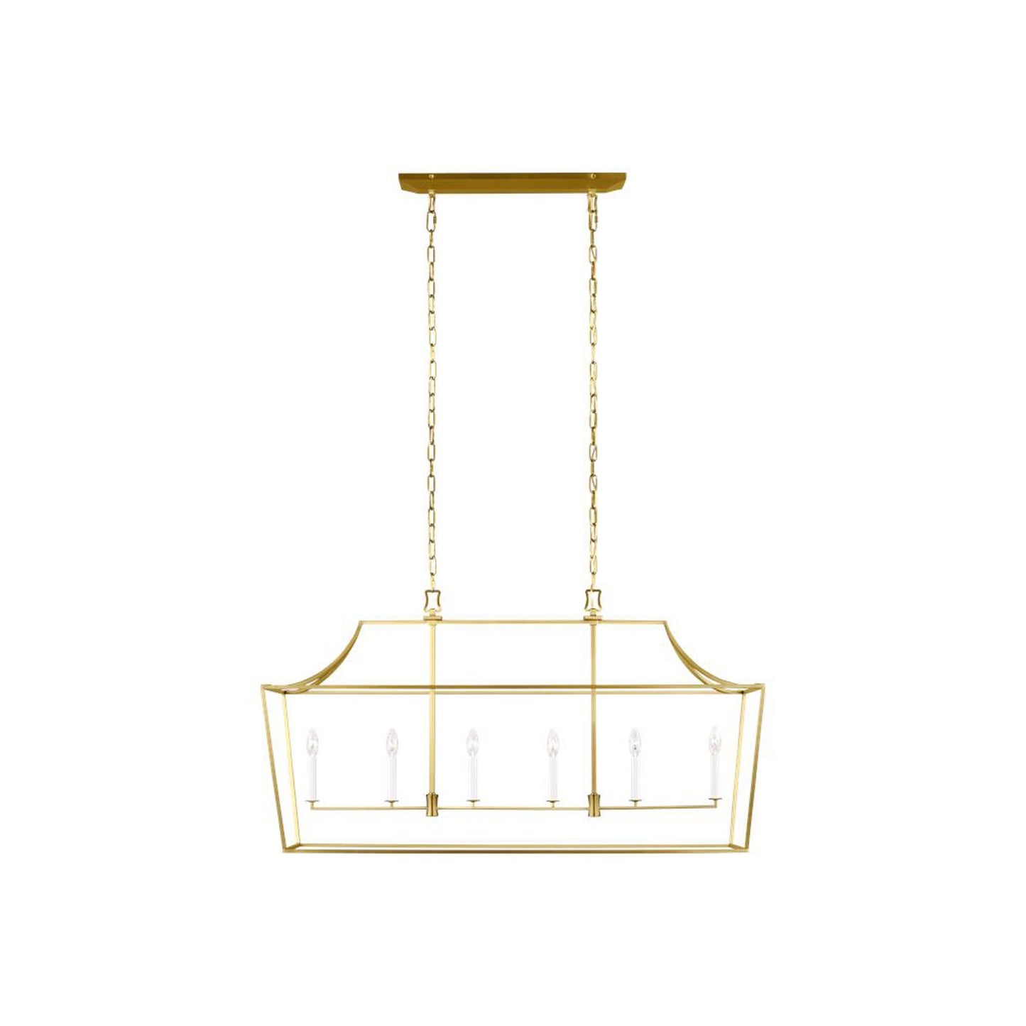 Southold Linear Chandelier in Polished Nickel.