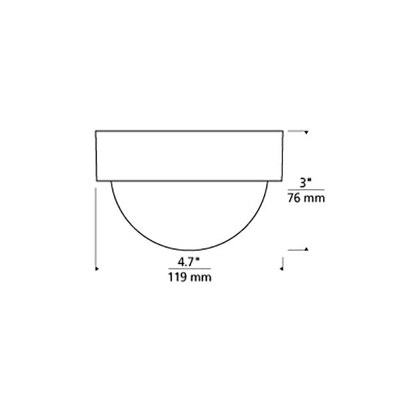 Sphere LED Flush Mount Ceiling Light - line drawing.