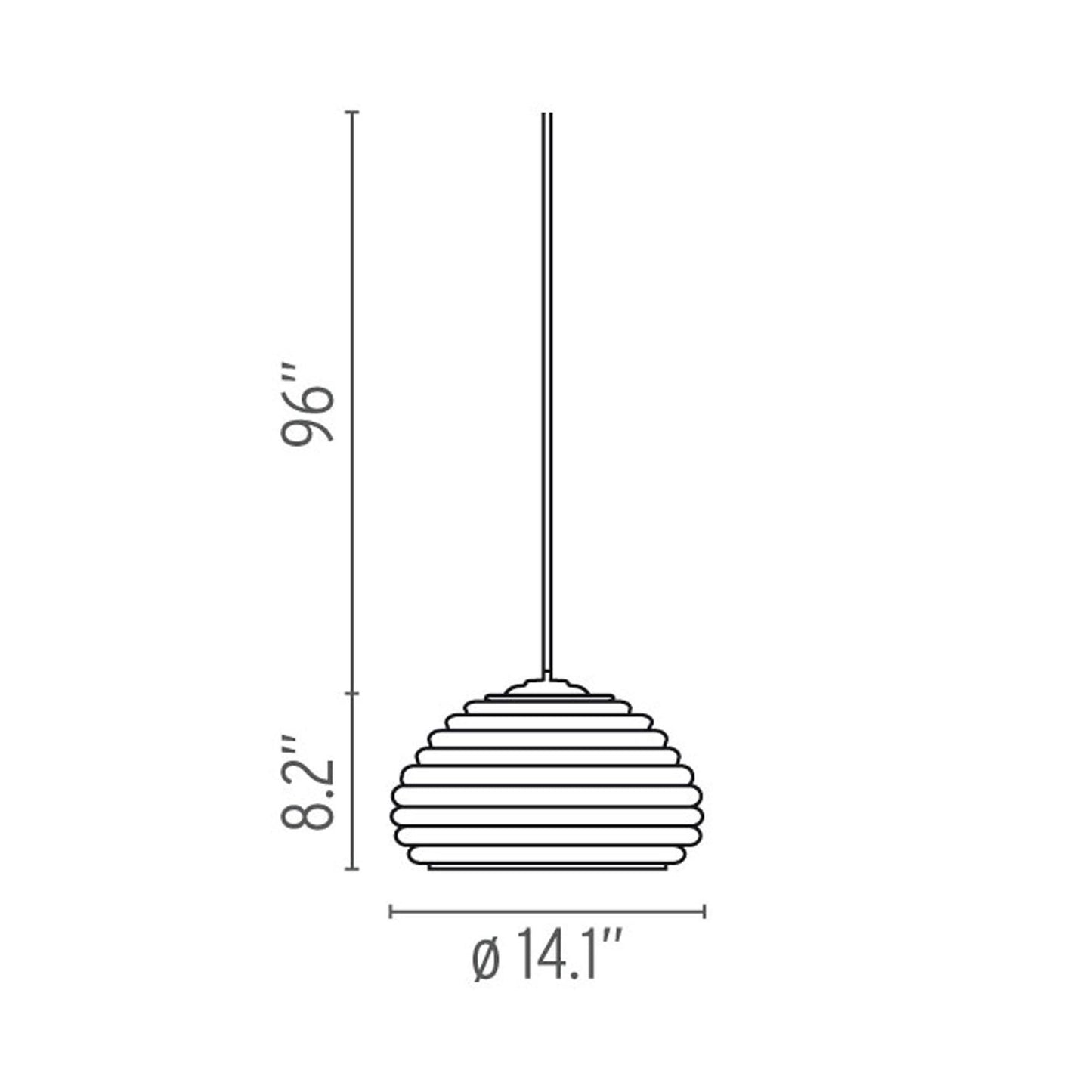 Splugen Brau Pendant Light Line Drawing.