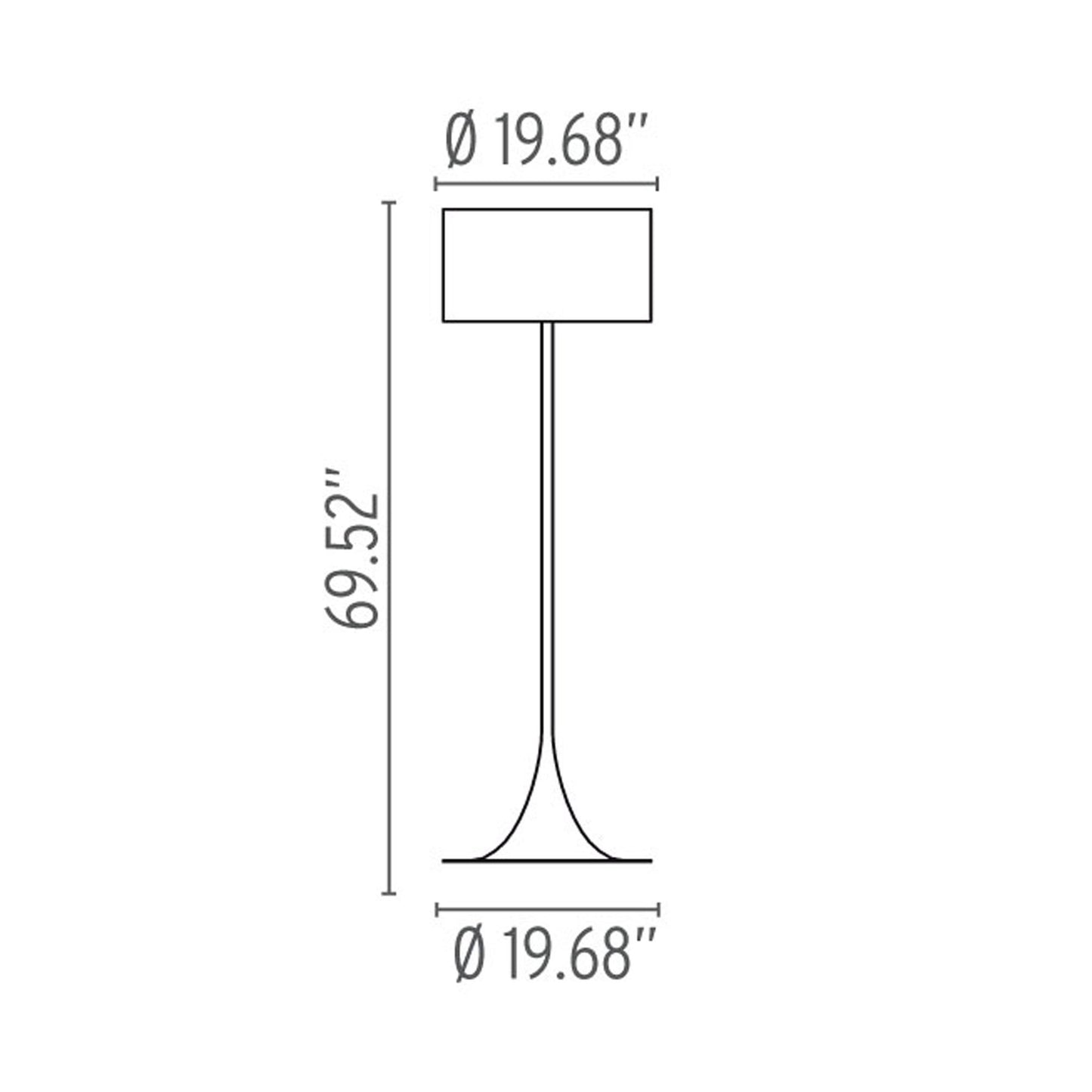 Spun Light F Floor Lamp Line Drawing.