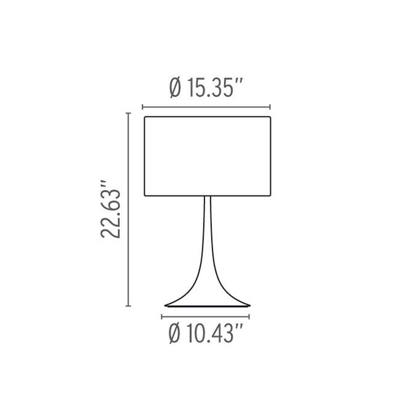 Spun Light T Table Lamp - line drawing.