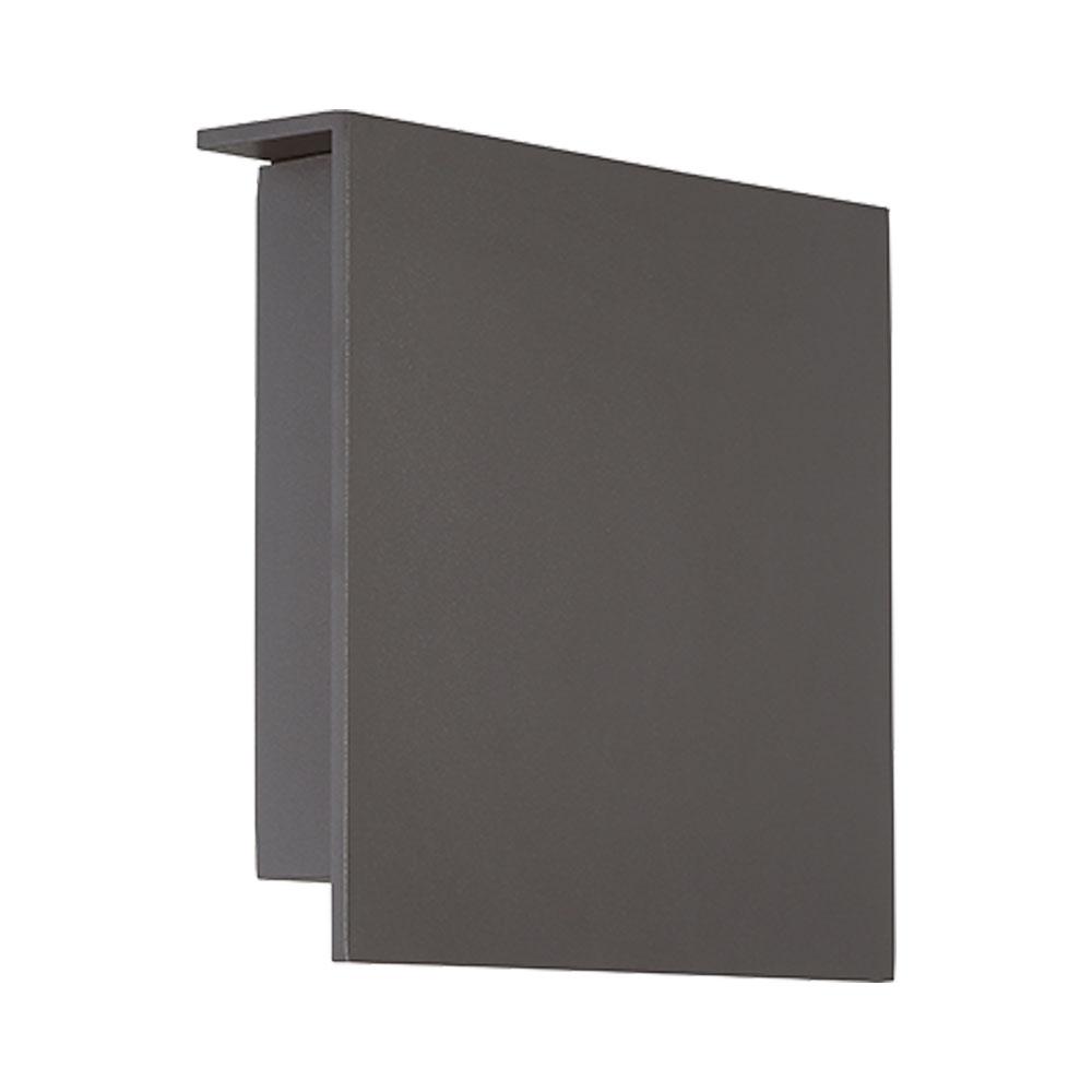 Square Outdoor LED Wall Light in Large/Bronze.