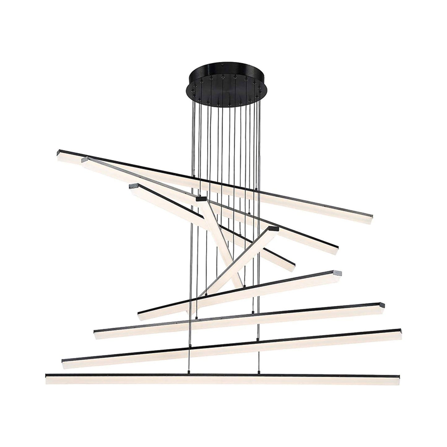 Stack LED Pendant Light in Black (9-Light).