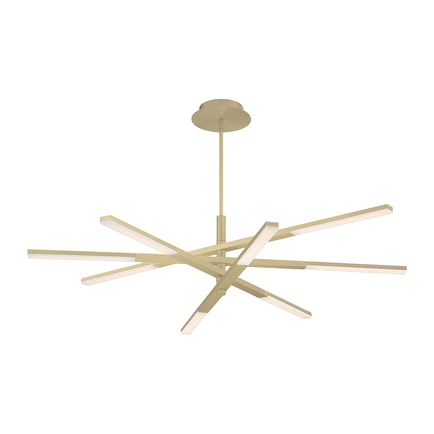 Stacked LED Pendant Light in Brushed Brass.